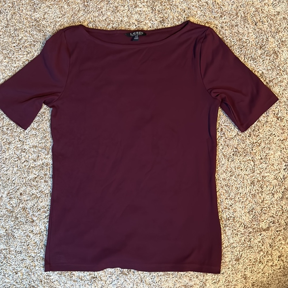 Lauren Ralph Lauren- Wine Blouse - Size L